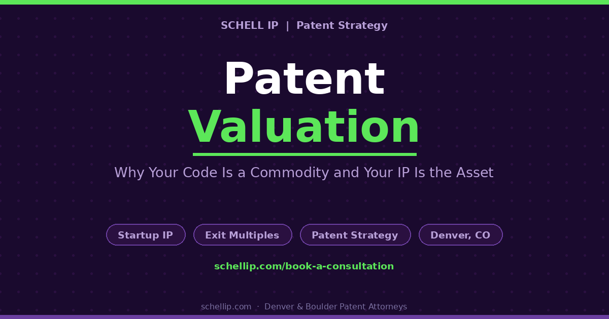 patent valuation for software startups in 2026 Schell IP Denver patent attorney