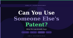 can you use someone else's patent what the law says Schell IP Denver