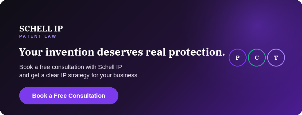 cta_pct | Schell IP: Premier Patent Law Support Schell IP invites inventors to book a free consultation to get a clear patent vs copyright vs trademark IP strategy for their business