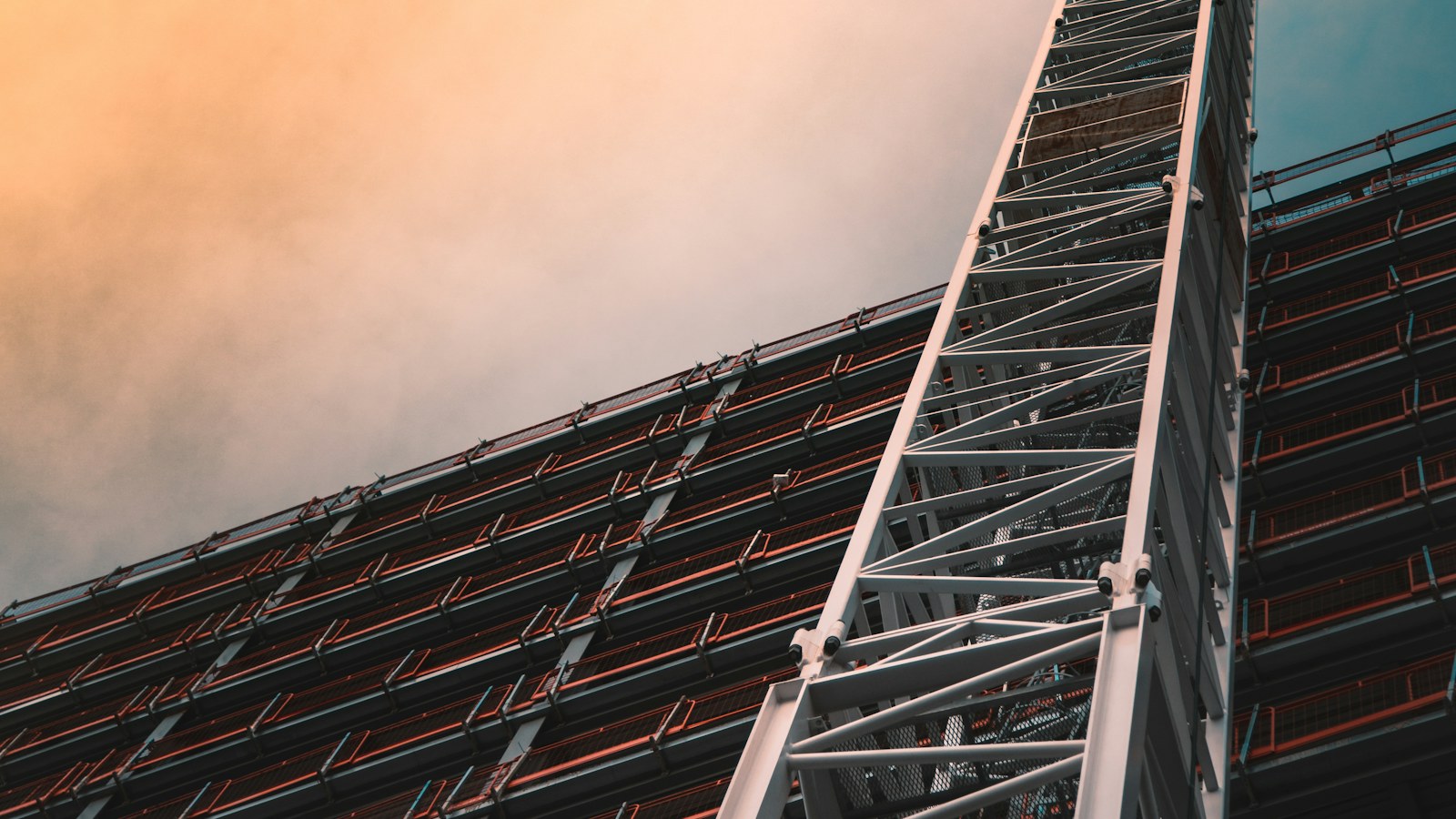 Construction crane and building work in progress